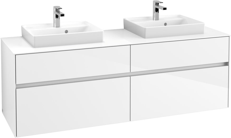 Villeroy & Boch Waschtischunterschrank Collaro C021 B0 1600 mm Glossy White mit Beleuchtung