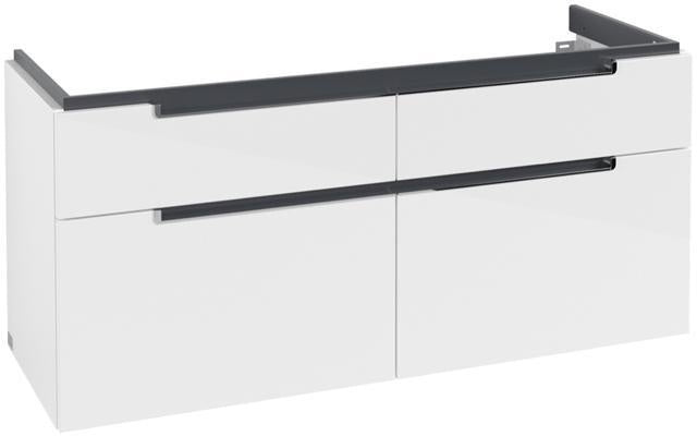 Villeroy & Boch Subway 2.0 Waschbeckenunterschrank 1287 mm Glossy White mit 4 Auszügen