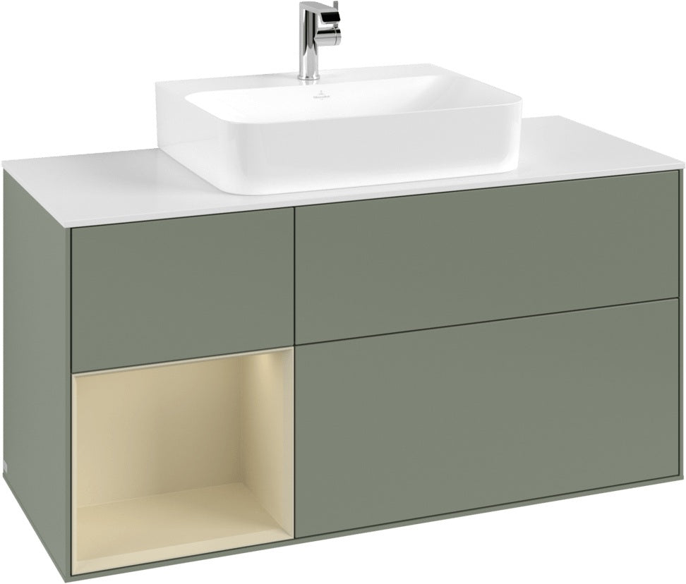 Villeroy & Boch Finion Waschtischunterschrank G161G 1200 mm Glossy White Lacquer mit LED-Beleuchtung