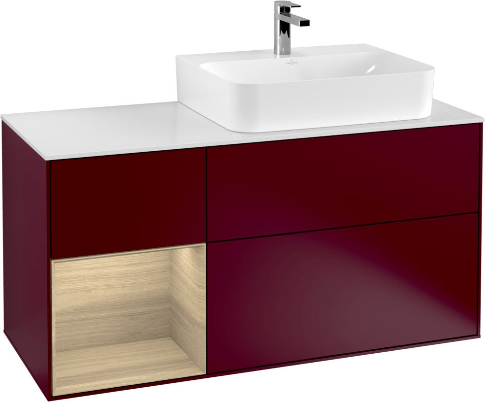 Villeroy & Boch Waschtischunterschrank Finion G141G 1200 mm Glossy White mit LED-Beleuchtung
