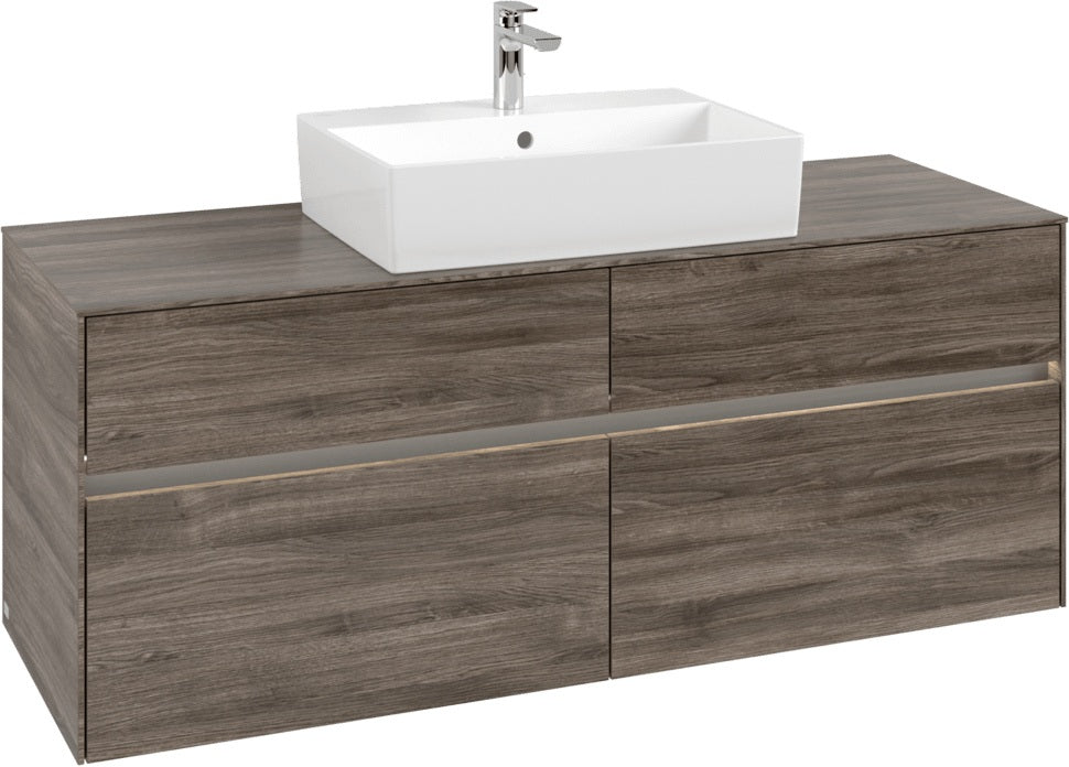 Villeroy & Boch Waschtischunterschrank Collaro C131 B0 1400 mm Stone Oak mit Beleuchtung & SoftClosing