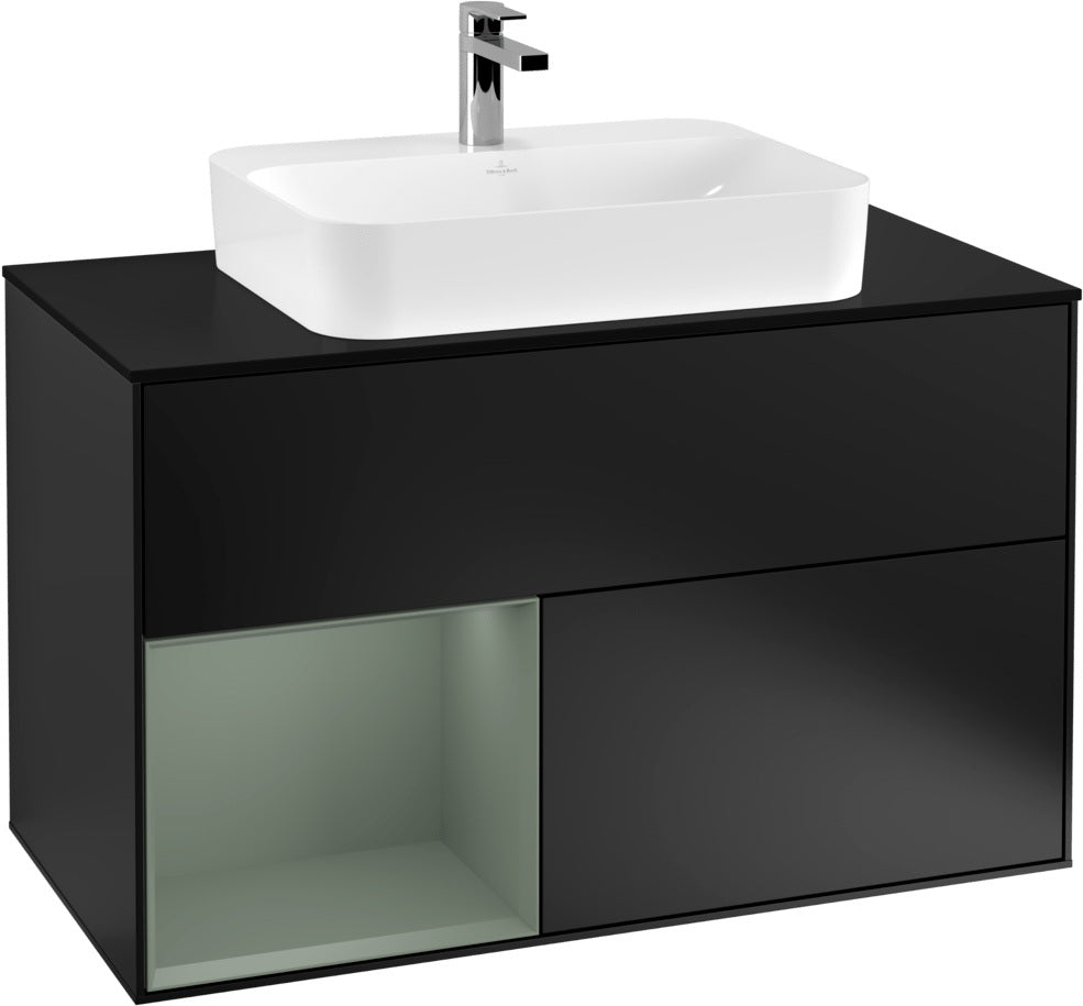 Villeroy & Boch Finion Waschtischunterschrank 1000 mm Glossy White Lacquer mit LED-Beleuchtung