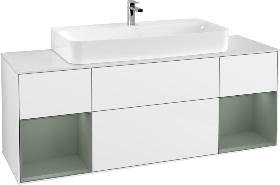 Villeroy & Boch Finion Waschtischunterschrank 1600 mm Glossy White Lacquer mit Beleuchtung