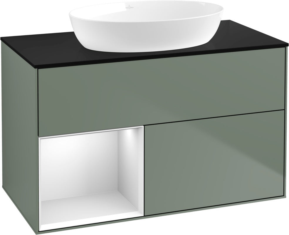 Villeroy & Boch Waschtischunterschrank Finion FA12G 1000 mm Glossy White Lacquer mit Beleuchtung