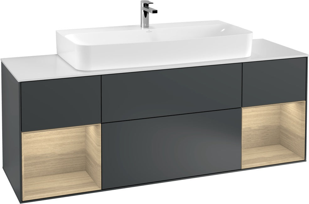 Villeroy & Boch Finion Waschtischunterschrank 1600 mm Glossy White Lacquer mit Beleuchtung
