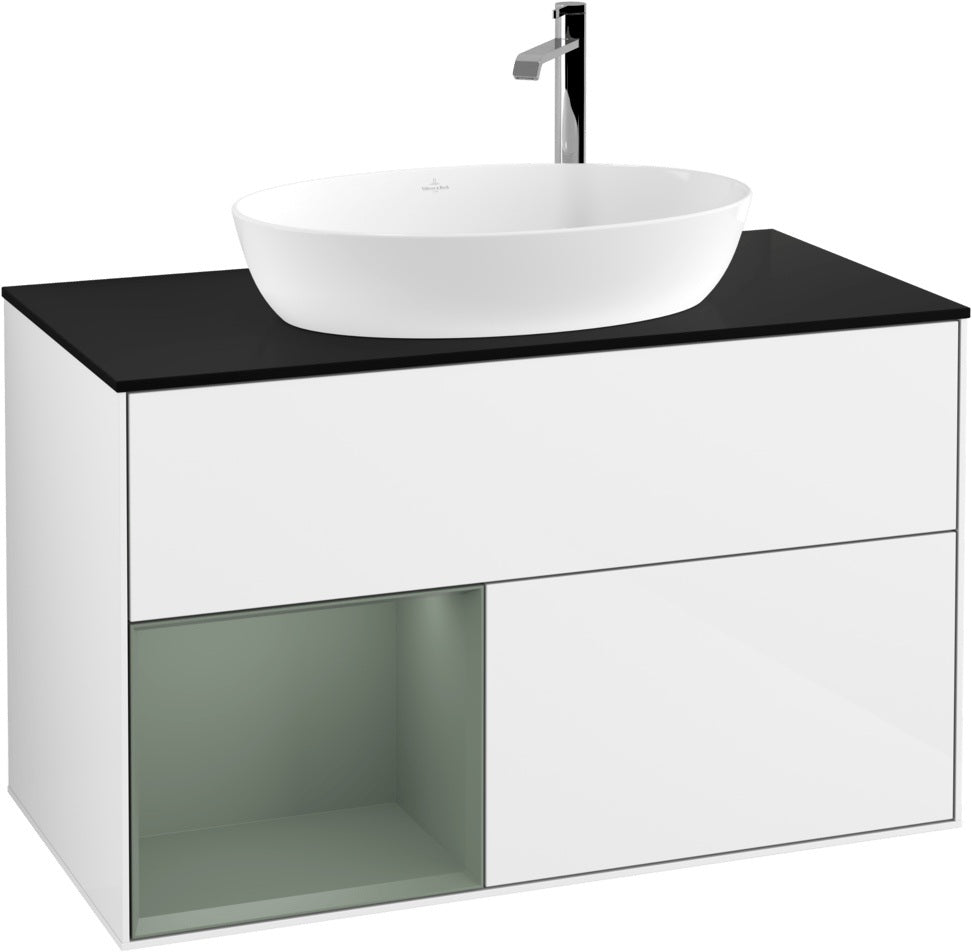 Villeroy & Boch Finion Waschbeckenunterschrank G892G 1000 mm Glossy White Lacquer mit Beleuchtung