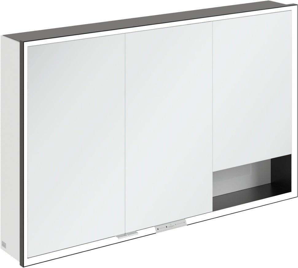 Villeroy & Boch Spiegelschrank My View+ B48110 1000 mm Graphite mit LED-Beleuchtung und SoftClosing