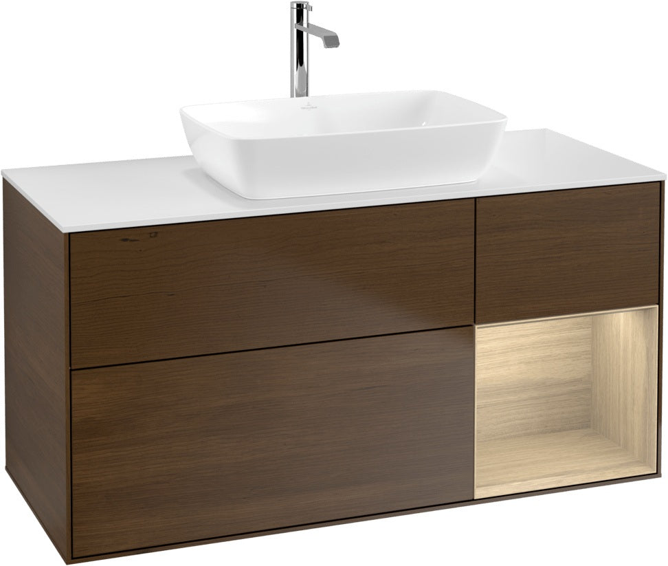 Villeroy & Boch Waschtischunterschrank Finion G831G 1200 mm Glossy White Lacquer mit Beleuchtung