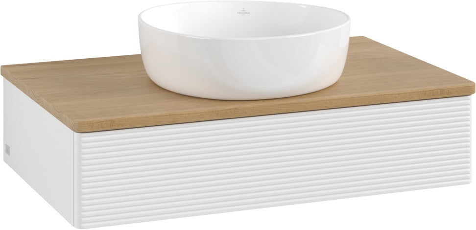 Villeroy & Boch Waschtischunterschrank Antao L08111 800 mm Glossy White mit LED-Auszugsbeleuchtung