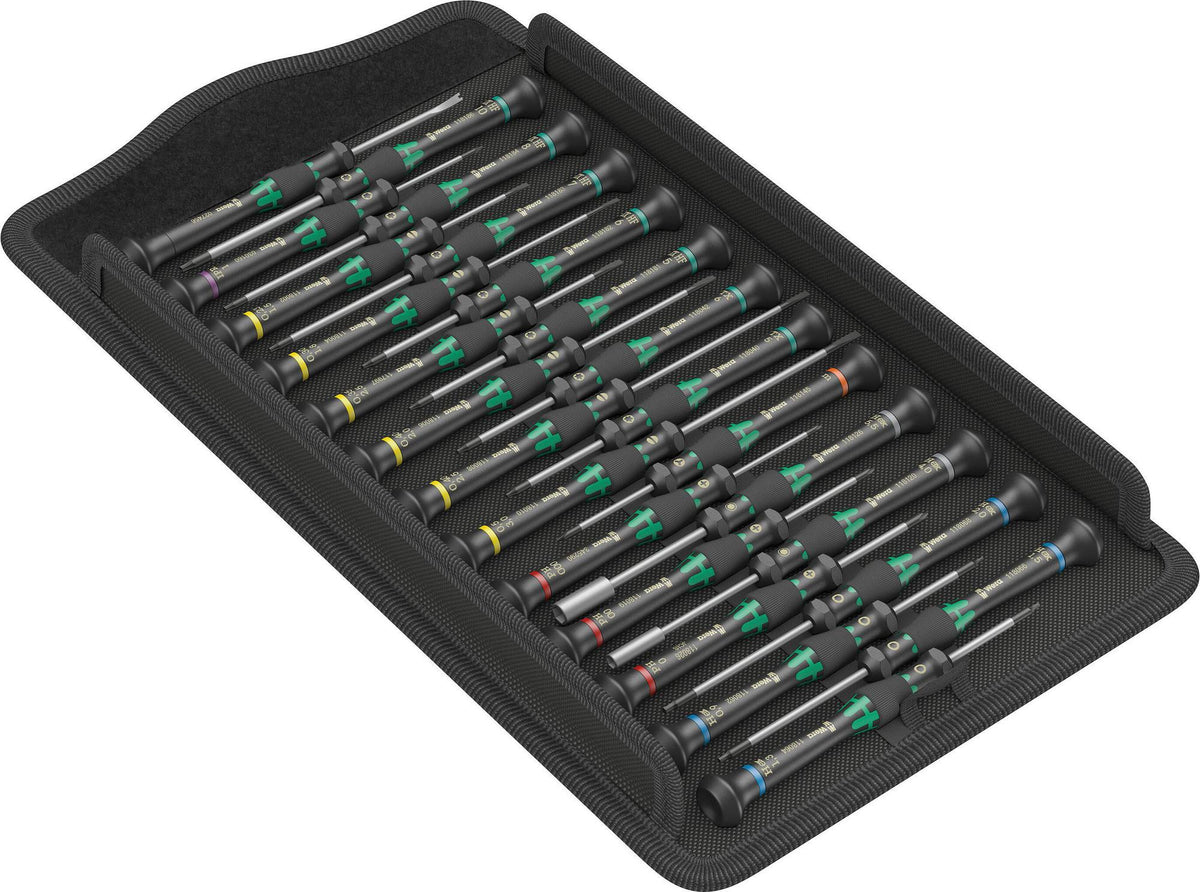 WERA Feinmechanikerschraubendreher-Satz Kraftform Micro Big Pack 1, 25-teilig, Schlitz/PH/TORX®/TORX PLUS®/Microstix®