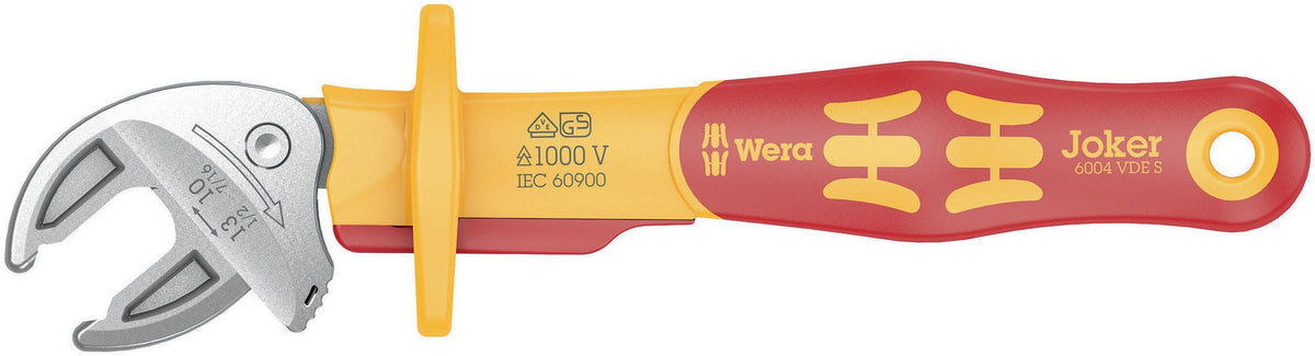 WERA Maulschlüssel 6004 Joker VDE XS 7-10 mm – selbstjustierender Ratschenschlüssel, VDE-isoliert