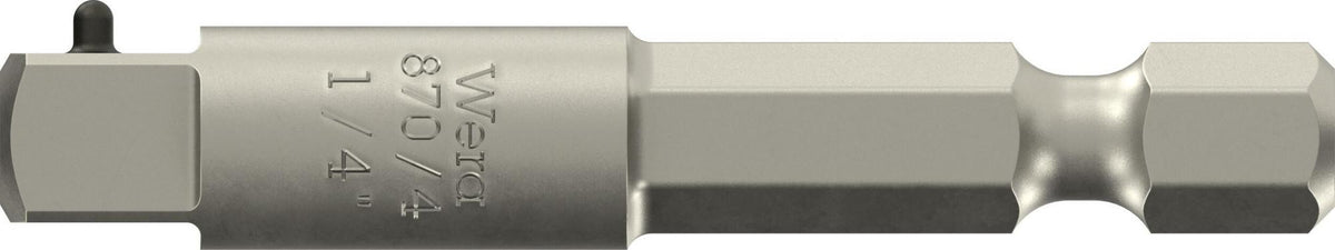 WERA Adapter 870/4 – 1/4 Zoll Außensechskant auf 1/4 Zoll Außenvierkant, 50 mm
