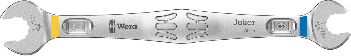 WERA Doppelmaulschlüssel Joker 6005 6x7 mm, Länge 112 mm, Maulstellung 7,5° – für engste Bauräume