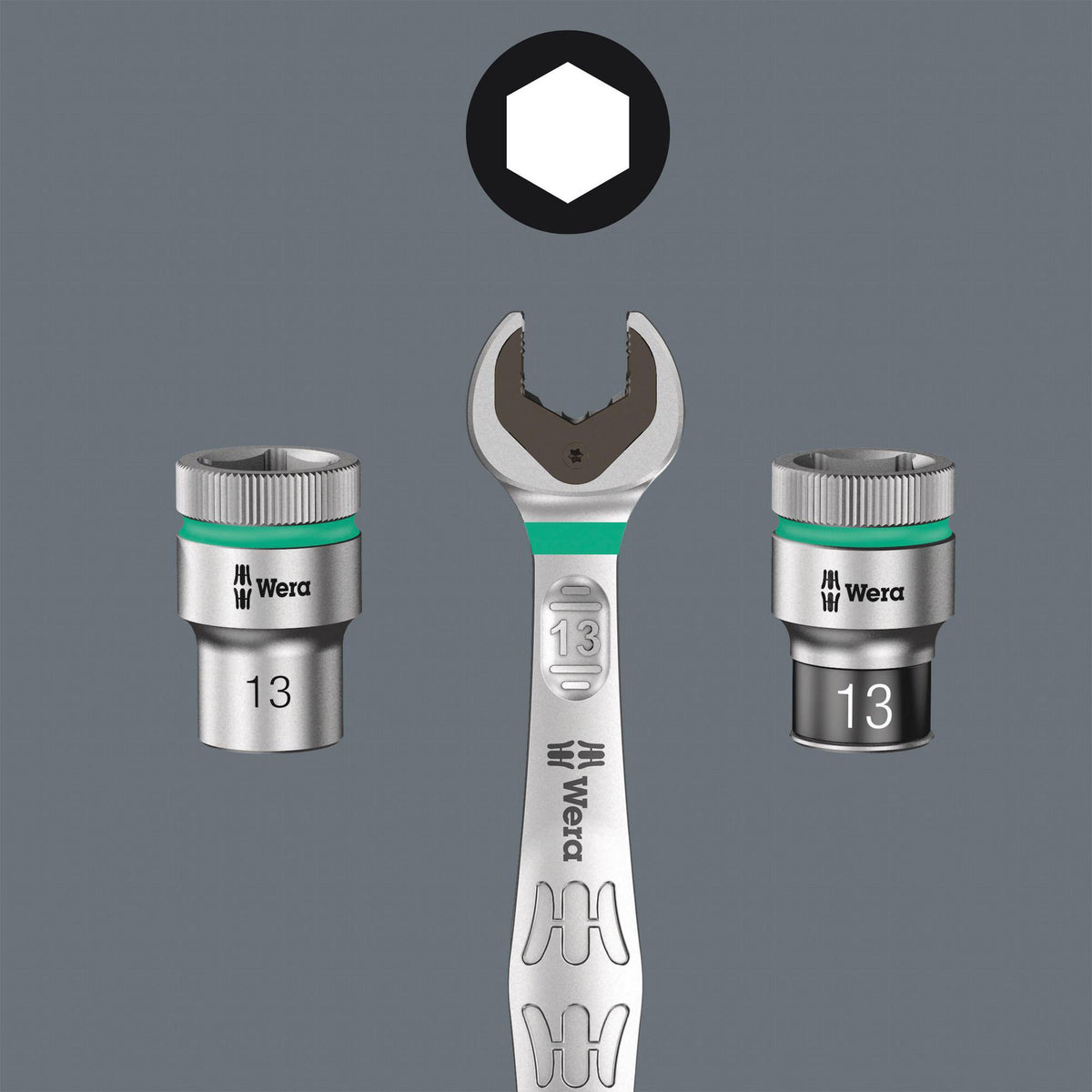 WERA Ringmaulschlüssel 6003 Joker SW 8 mm – Form A, legierter Werkzeugstahl, 15° Rückholwinkel