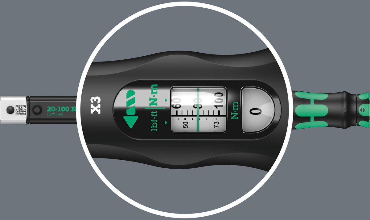 WERA Drehmomentschlüssel Click-Torque X 1, 2,5-25 Nm, 9x12 mm, automatisch auslösend, ±4 % Genauigkeit
