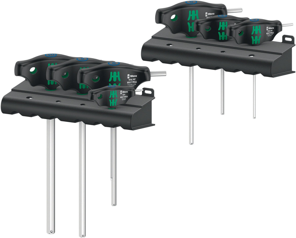 WERA Sechskantschraubendrehersatz 454/7 HF Set 1, 7-teilig, Quergriff, Hex-Plus, mit Haltefunktion