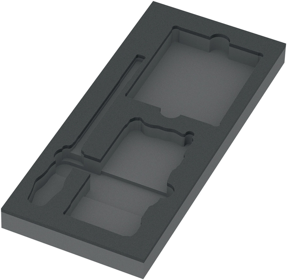WERA Schaumstoffeinlage leer – Ersatz für WERA 9750, 2-farbig, 172 x 30 x 392 mm