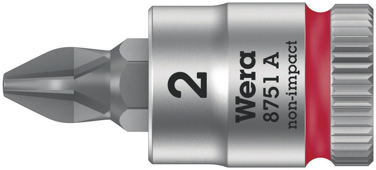 WERA Schraubendrehereinsatz 8751 A Phillips PH 1, 1/4 Zoll, Länge 28 mm, Take it easy