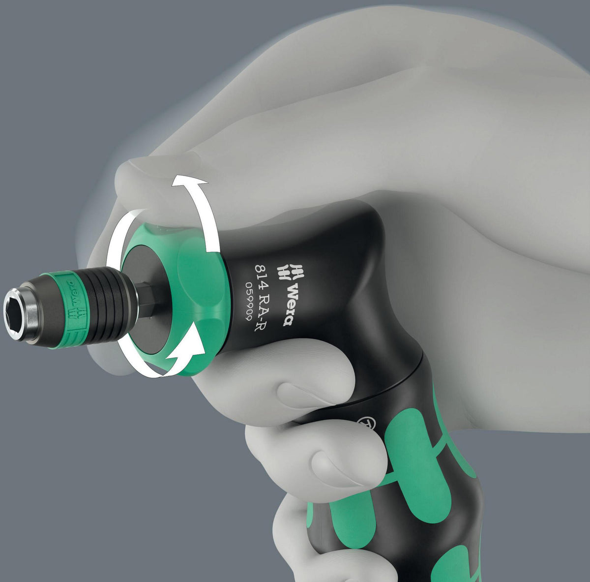 WERA Magazinbithalter Kraftform Kompakt Pistol RA-R 1, 7-teilig, mit Ratsche und Bit-Magazin