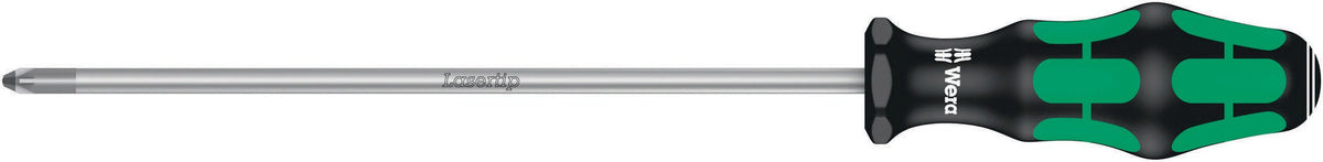 WERA Schraubendreher 355 PZ PZD 0 mit 2K-Kraftform-Griff und Rundklinge, 60 mm