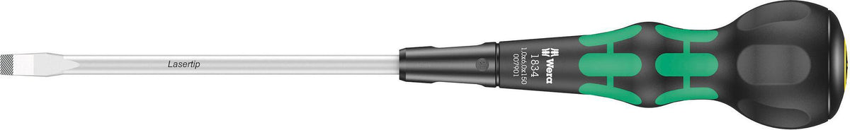 WERA Schraubendreher 1834 Schlitz 6 mm Lasertip Kraftform Ball-Grip für Feinmechanik