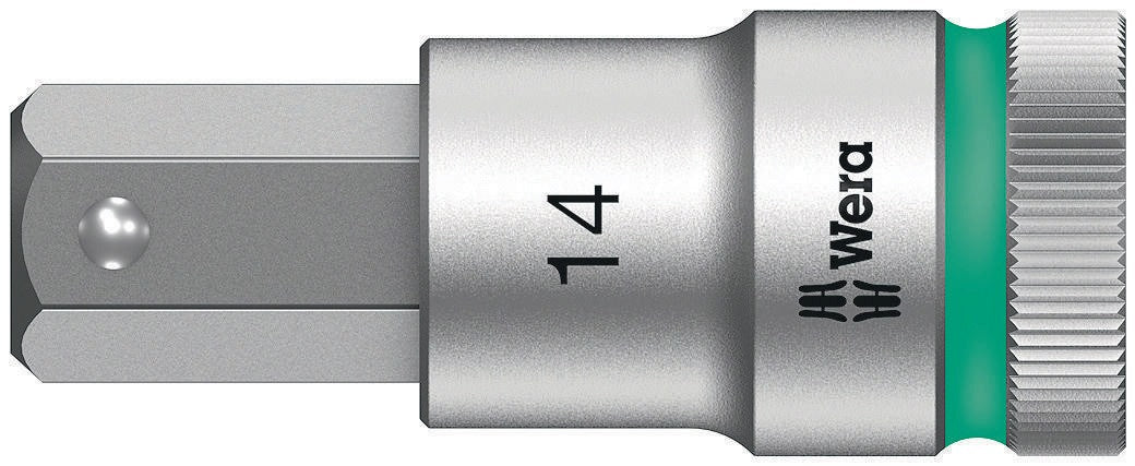 WERA Steckschlüsseleinsatz 8740 C HF 1/2 Zoll SW 10 mm L.140 mm mit Haltefunktion