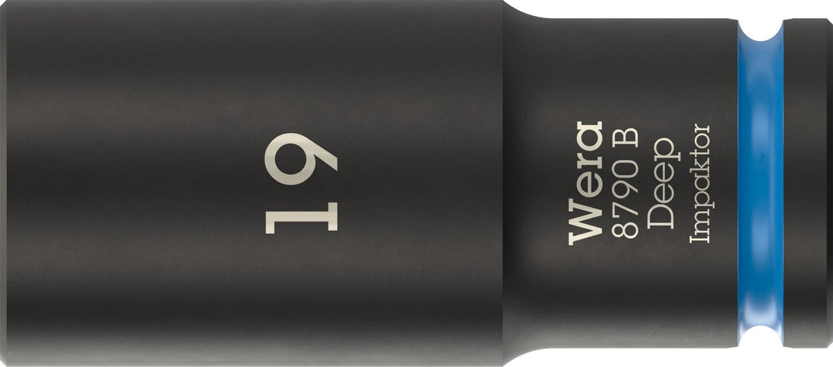 WERA Steckschlüsseleinsatz 8790 B Impaktor Deep 3/8 Zoll, 1 Zoll, 63 mm – Schlagschrauberfest
