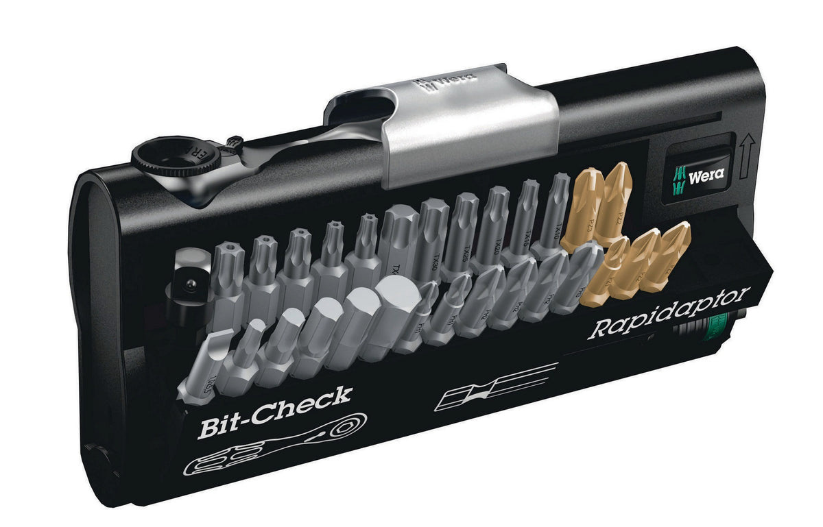 WERA Bitsortiment BC 30 Zyklop Mini 1 30-teilig mit Bit-Knarre, Rapidaptor und Adapter