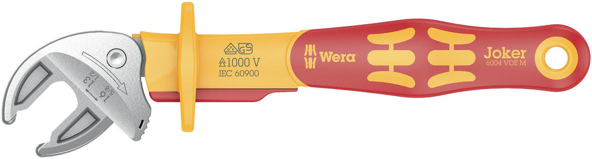 WERA Maulschlüssel 6004 Joker VDE XS 7-10 mm – selbstjustierender Ratschenschlüssel, VDE-isoliert