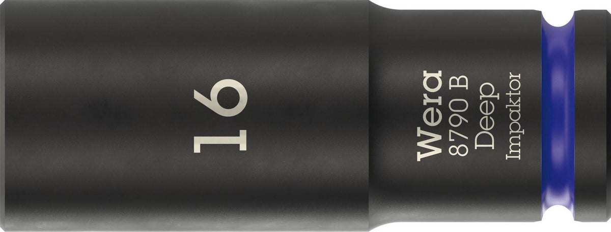 WERA Steckschlüsseleinsatz 8790 B Impaktor Deep 3/8 Zoll, 1 Zoll, 63 mm – Schlagschrauberfest