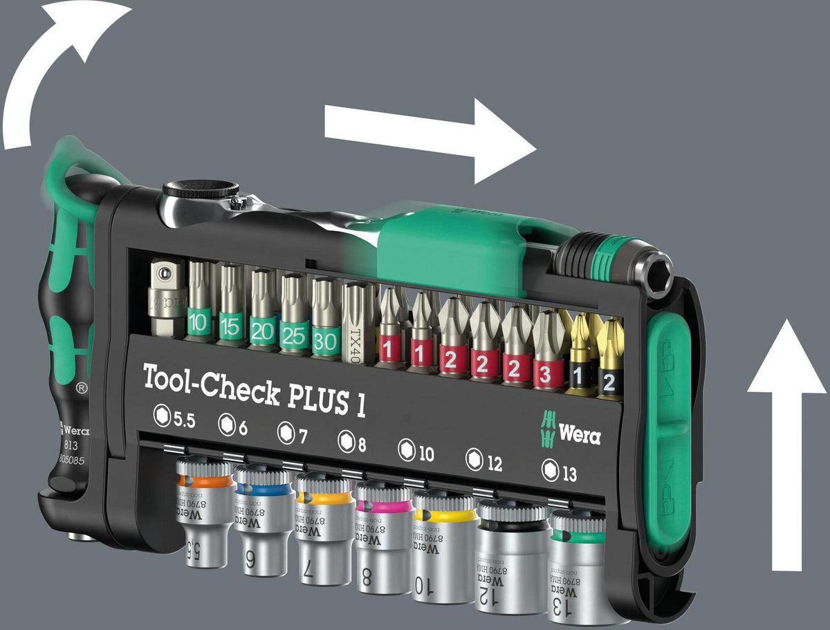 WERA Tool Check Plus 2 Bit- und Steckschlüsselset 39-teilig mit Bit-Ratsche