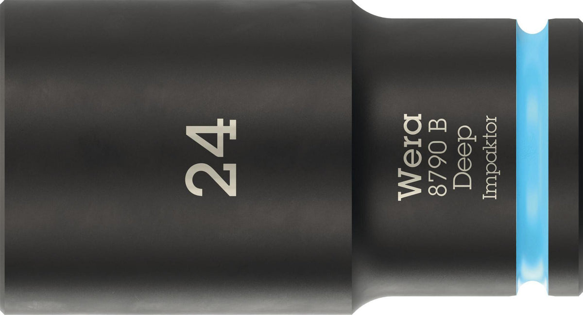 WERA Steckschlüsseleinsatz 8790 B Impaktor Deep 3/8 Zoll, 1 Zoll, 63 mm – Schlagschrauberfest