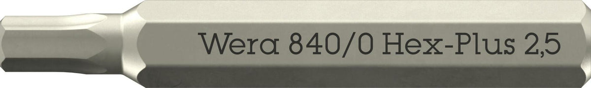 WERA Bit 840/0 Micro 0,9 mm – Hex-Plus Innensechskant-Bit, 30 mm Länge, 10er-Pack