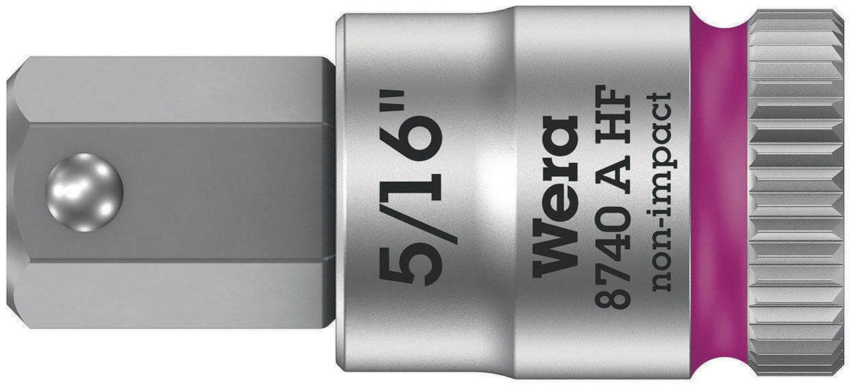 WERA Steckschlüsseleinsatz 8740 A HF 1/4 Zoll SW 5/16 Zoll mit Haltefunktion und Farbleitsystem