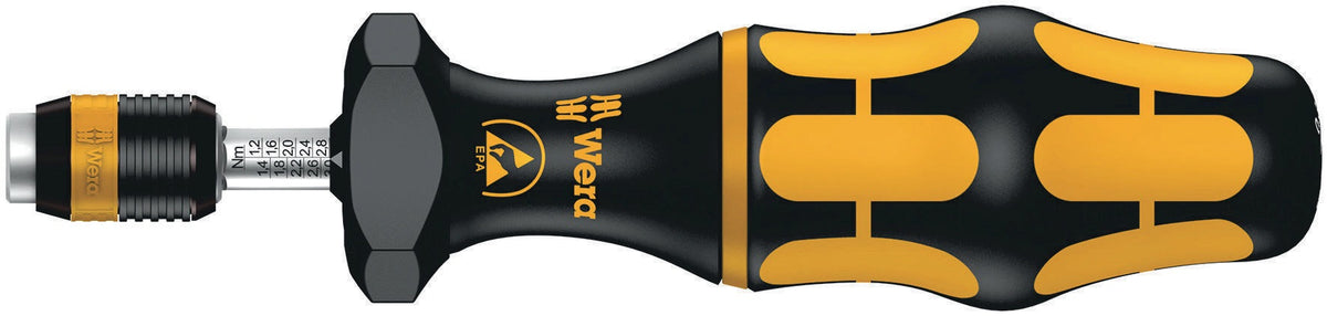 WERA Drehmomentschraubendreher 7400 ESD, 0,30-1,00 Nm, Rapidaptor, ISO 6789