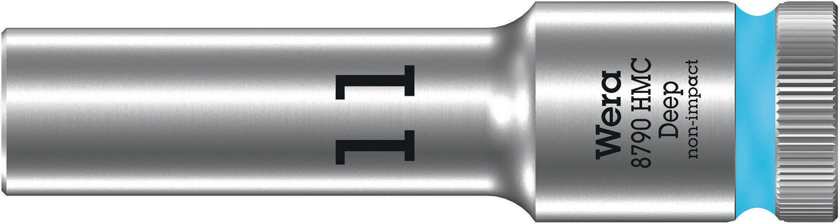 Wera Steckschlüsseleinsatz 8790 HMC Deep 6-kant SW11mm 1/2 Zoll CrV Länge 83mm