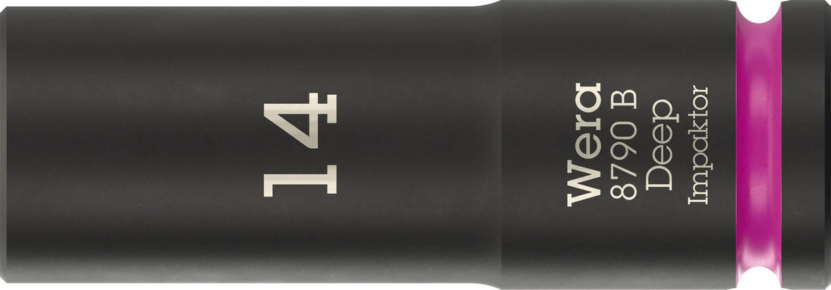 WERA Steckschlüsseleinsatz 8790 B Impaktor Deep 3/8 Zoll, 1 Zoll, 63 mm – Schlagschrauberfest