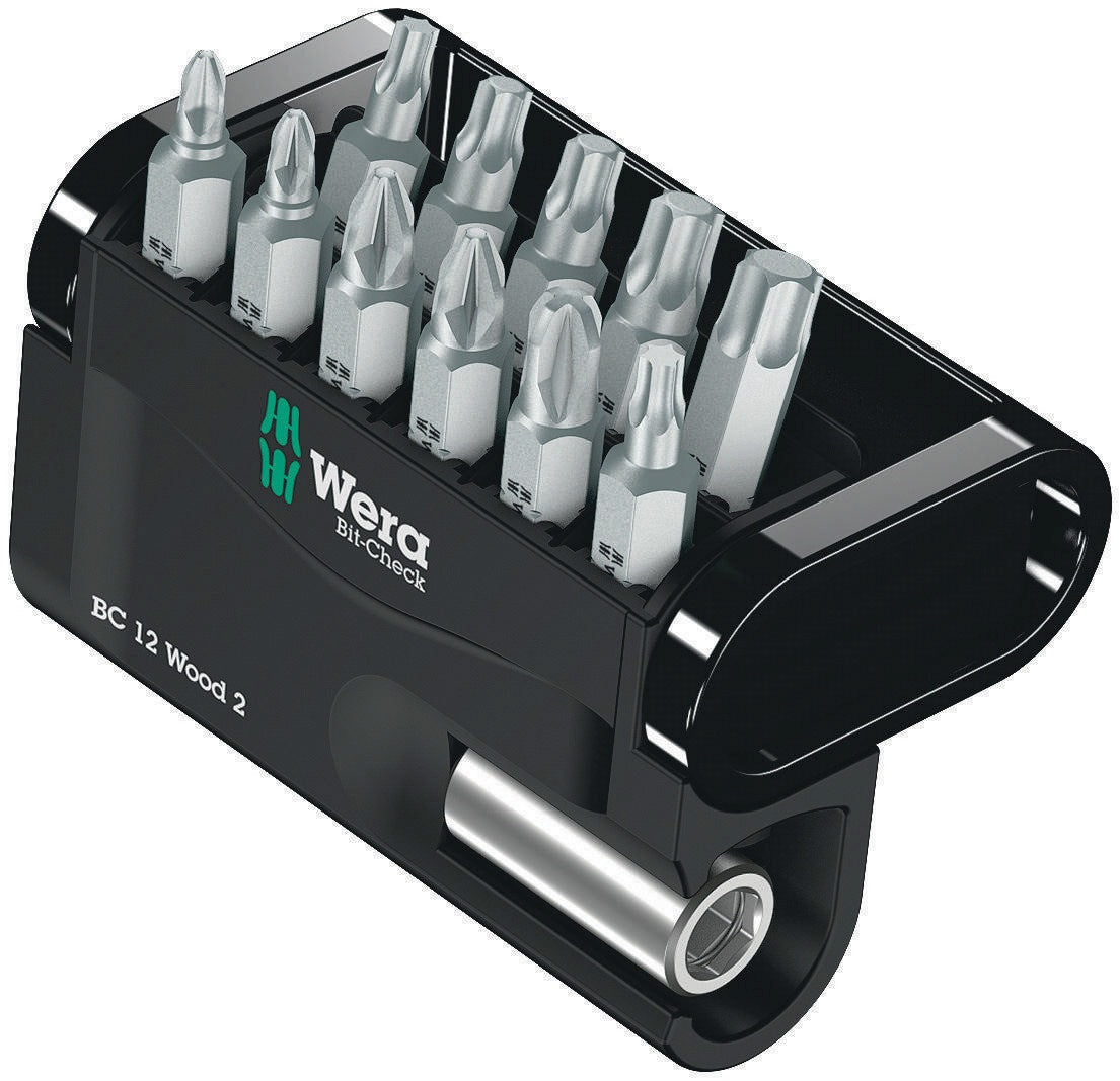 WERA Bit-Check 30 Wood 1 Bitsortiment 30-teilig PH/PZD/TX mit Rapidaptor Bithalter