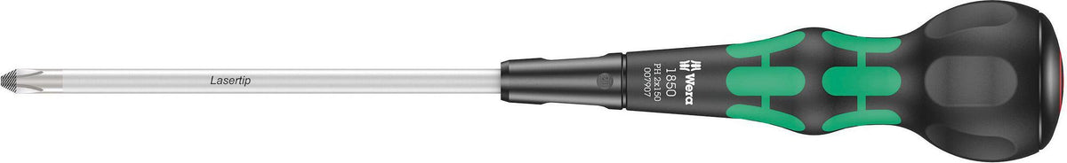 WERA Schraubendreher 1850 PH PH 1 Kreuzschlitz mit Lasertip und Kraftform Ball-Grip