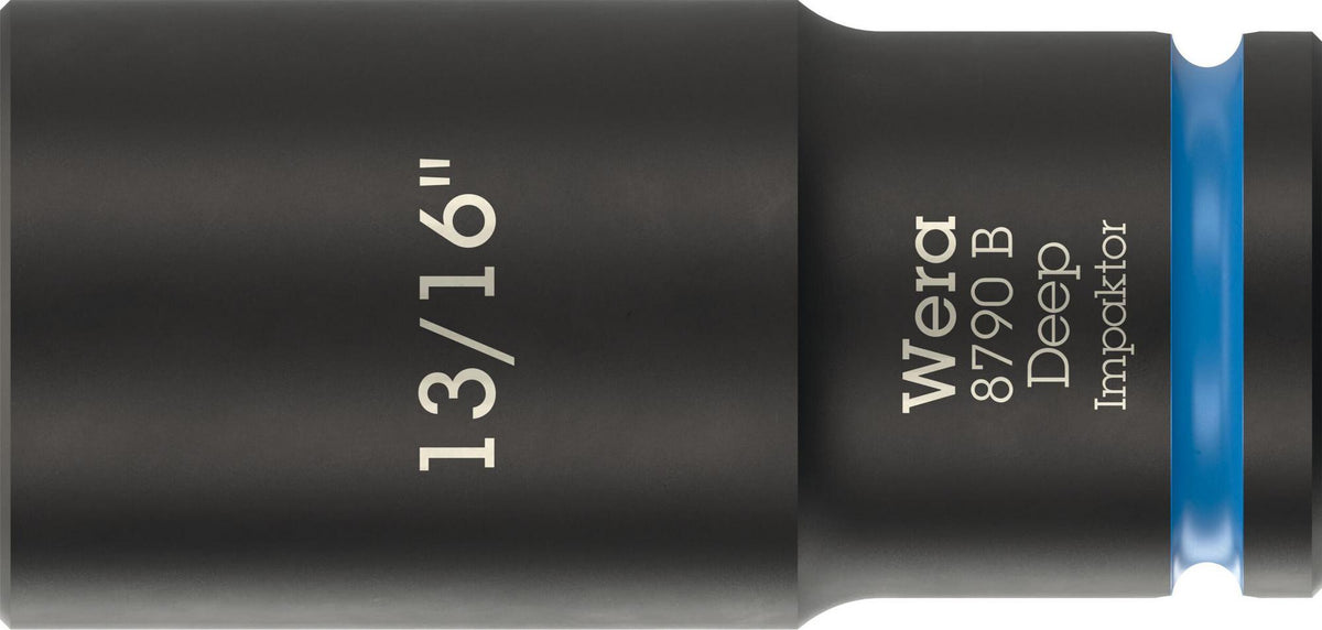 WERA Steckschlüsseleinsatz 8790 B Impaktor Deep 3/8 Zoll, 1 Zoll, 63 mm – Schlagschrauberfest