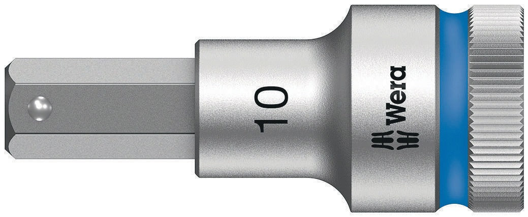 WERA Steckschlüsseleinsatz 8740 C HF 1/2 Zoll SW 10 mm L.140 mm mit Haltefunktion
