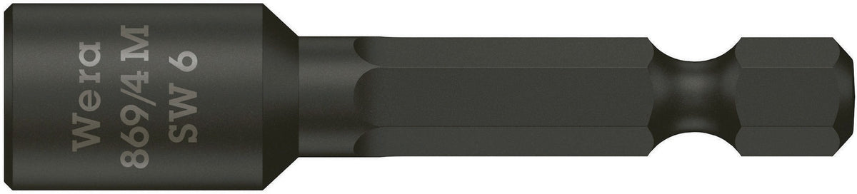 WERA Steckschlüsseleinsatz 869/4M mit 6-Kant-Antrieb SW 5,5 mm, 50 mm, Magnet
