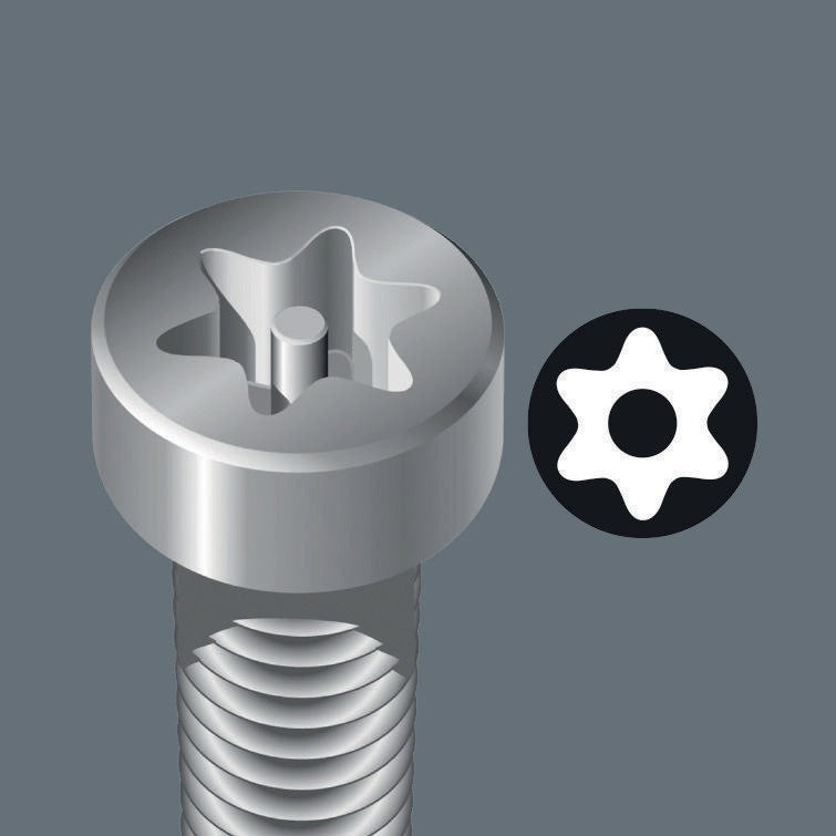WERA Schraubendrehersatz 367/6 6-tlg. TORX® mit 2K-Griff und Rundklinge