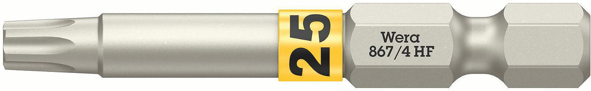 WERA Bit 867 TORX® HF 1/4 Zoll TX 10, 25 mm, mit Farbleitsystem, 10er-Pack
