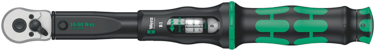 WERA Drehmomentschlüssel Click-Torque A 5 1/4 Zoll 2,5-25 Nm mit hör- und fühlbarem Auslösesignal