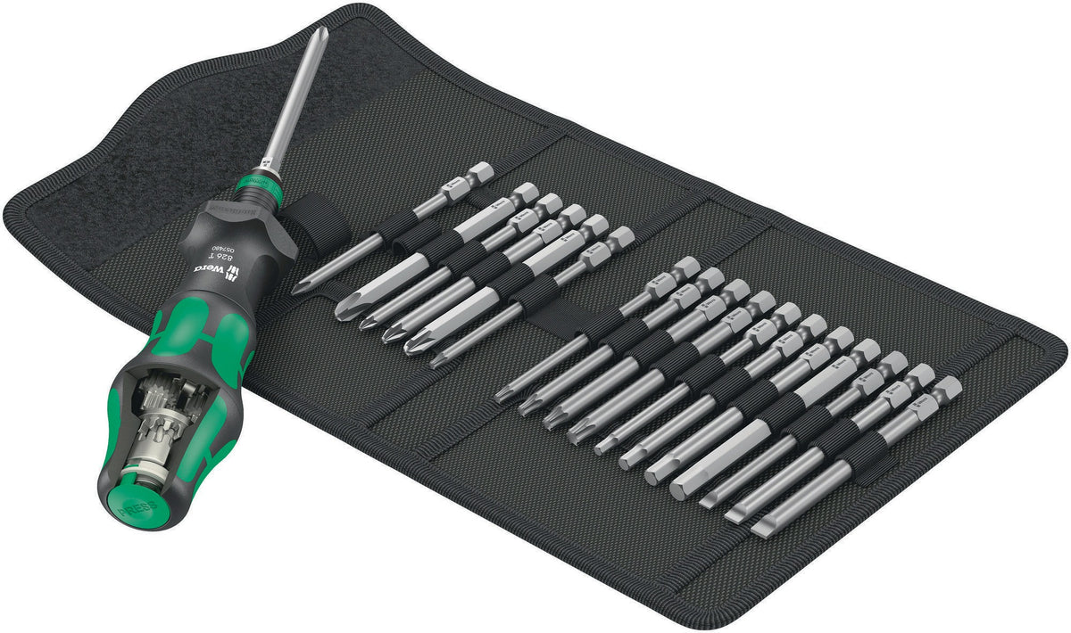 WERA Bitsortiment KK Turbo 1 19-teilig mit Turbofunktion und Rapidaptor Handhalter