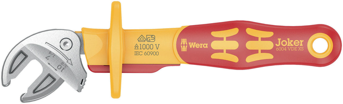 WERA Maulschlüssel 6004 Joker VDE XS 7-10 mm – selbstjustierender Ratschenschlüssel, VDE-isoliert