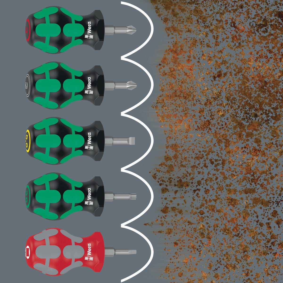WERA Schraubendreher 367 TORX® Stubby T 10 mit 2K-Griff und Rundklinge