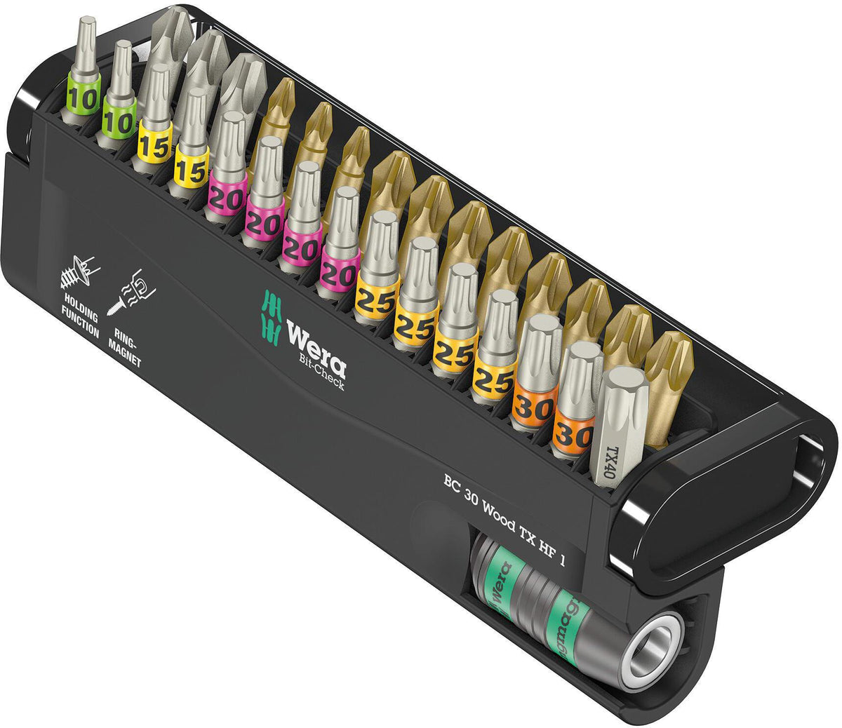 WERA Bit-Check 6 Wood TX HF Bitsortiment 6-teilig TORX mit Haltefunktion