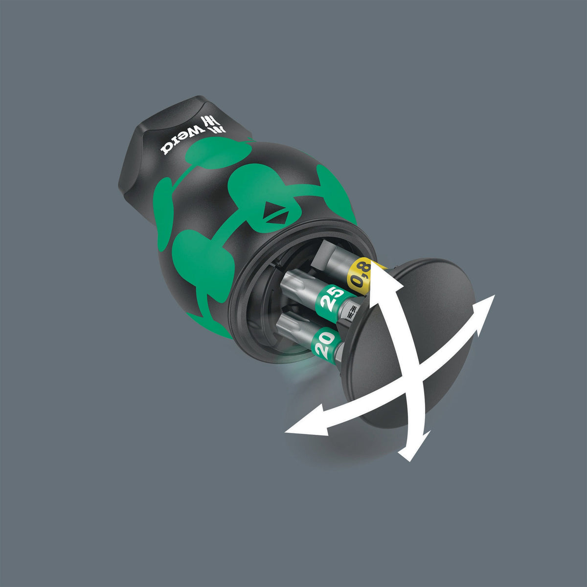 WERA Magazinbithalter K K Stubby Magazin 6-tlg. Schlitz/PH/TORX mit Bit-Depot